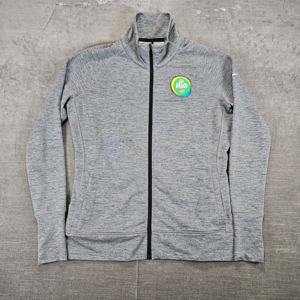 Nike Golf Dri-FIT Rio 2016 Olympics Full Zip Jacket Gray Womens Large